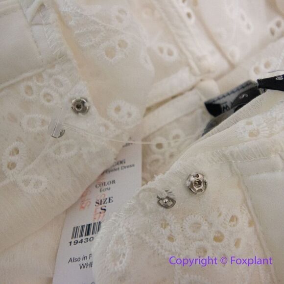 NEW White House Black Market Long-Sleeve White Eyelet Dress, S - Picture 7 of 16